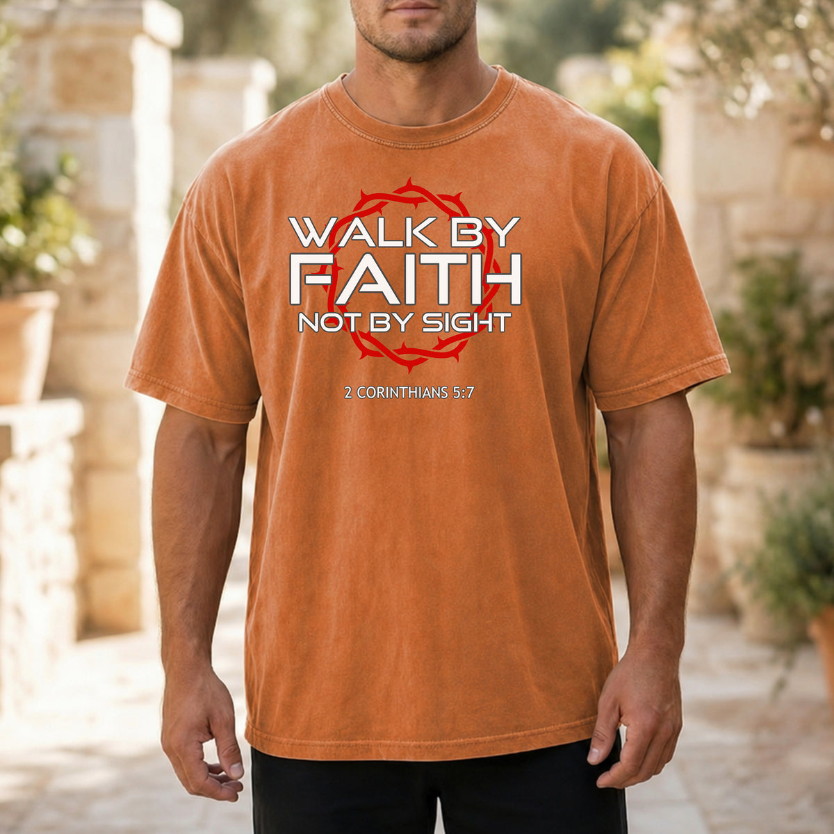 Walk by Faith Not by Sight T-Shirt, 2 Corinthians 5:7 Faith Tee