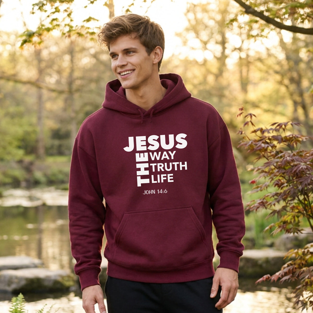 Jesus The Way The Truth The Life Pullover Hoodie, John 14:6 Christian Hoodie