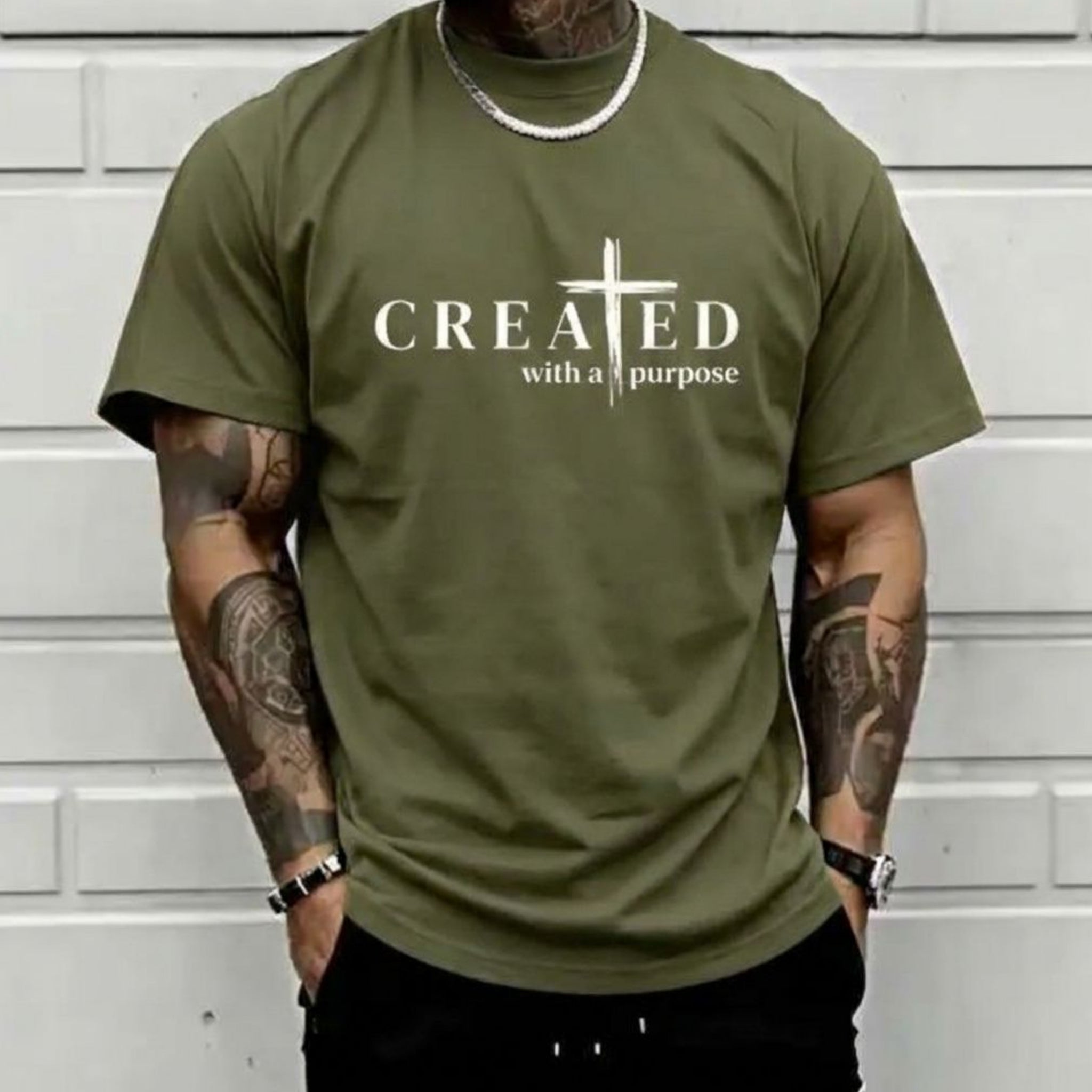 Created With a Purpose T-Shirt, Faith Cross Eph 2:10 Tee
