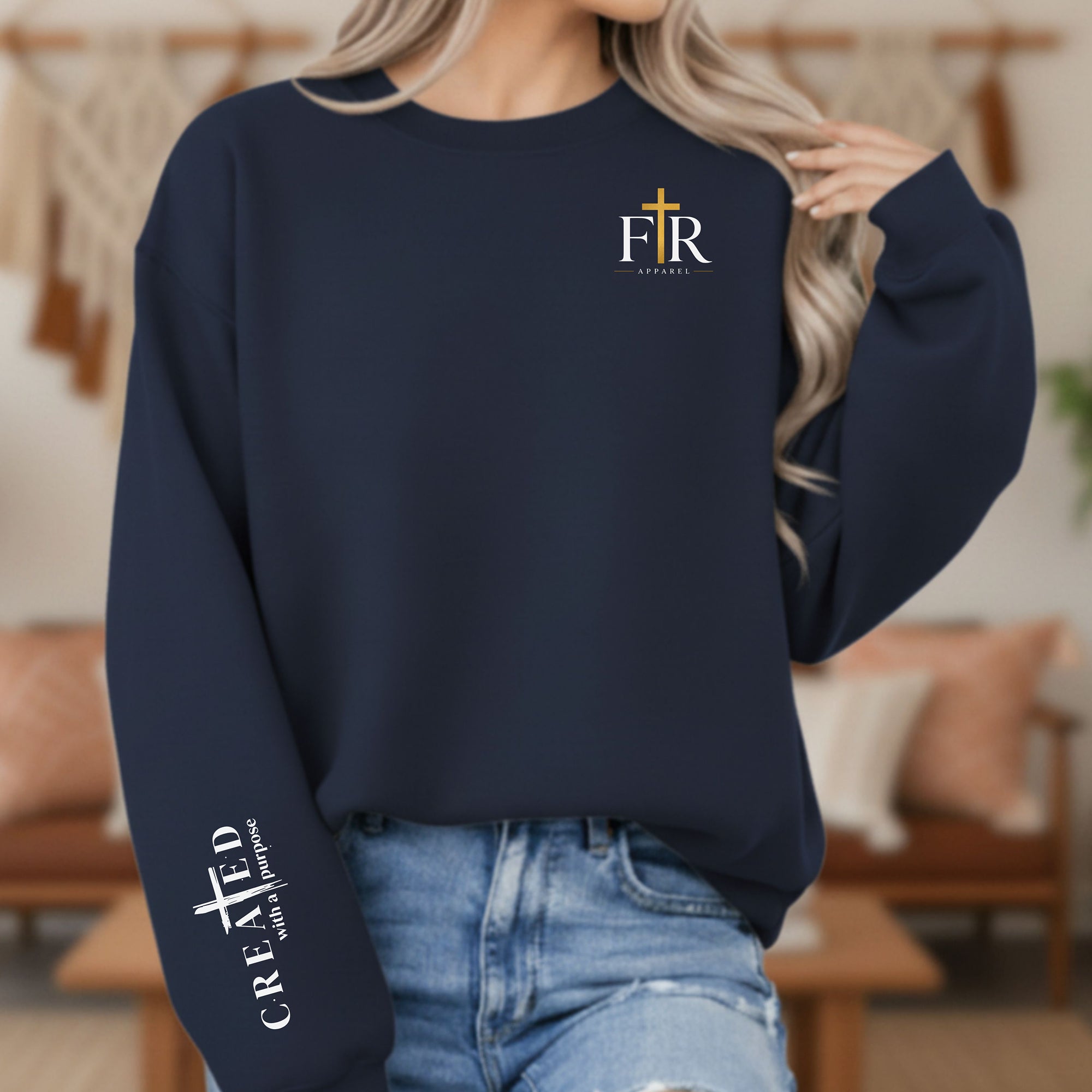 Faith Real Apparel Monogram Christian Sweatshirt