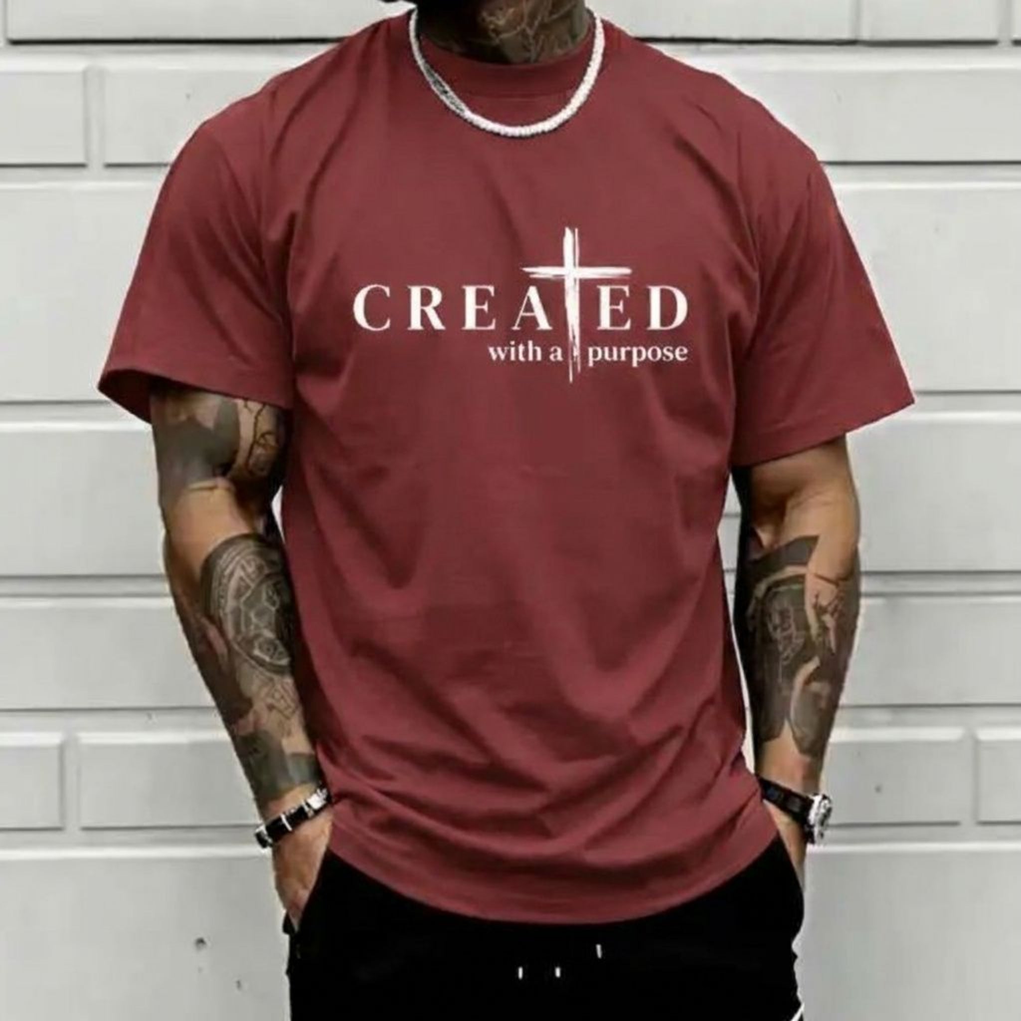 Created With a Purpose T-Shirt, Faith Cross Eph 2:10 Tee