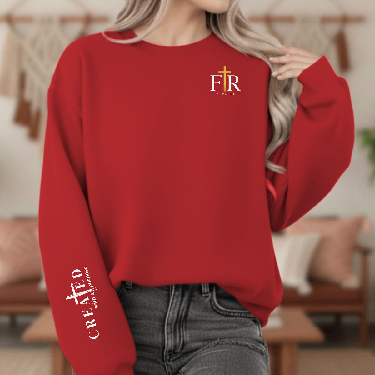 Faith Real Apparel Monogram Christian Sweatshirt