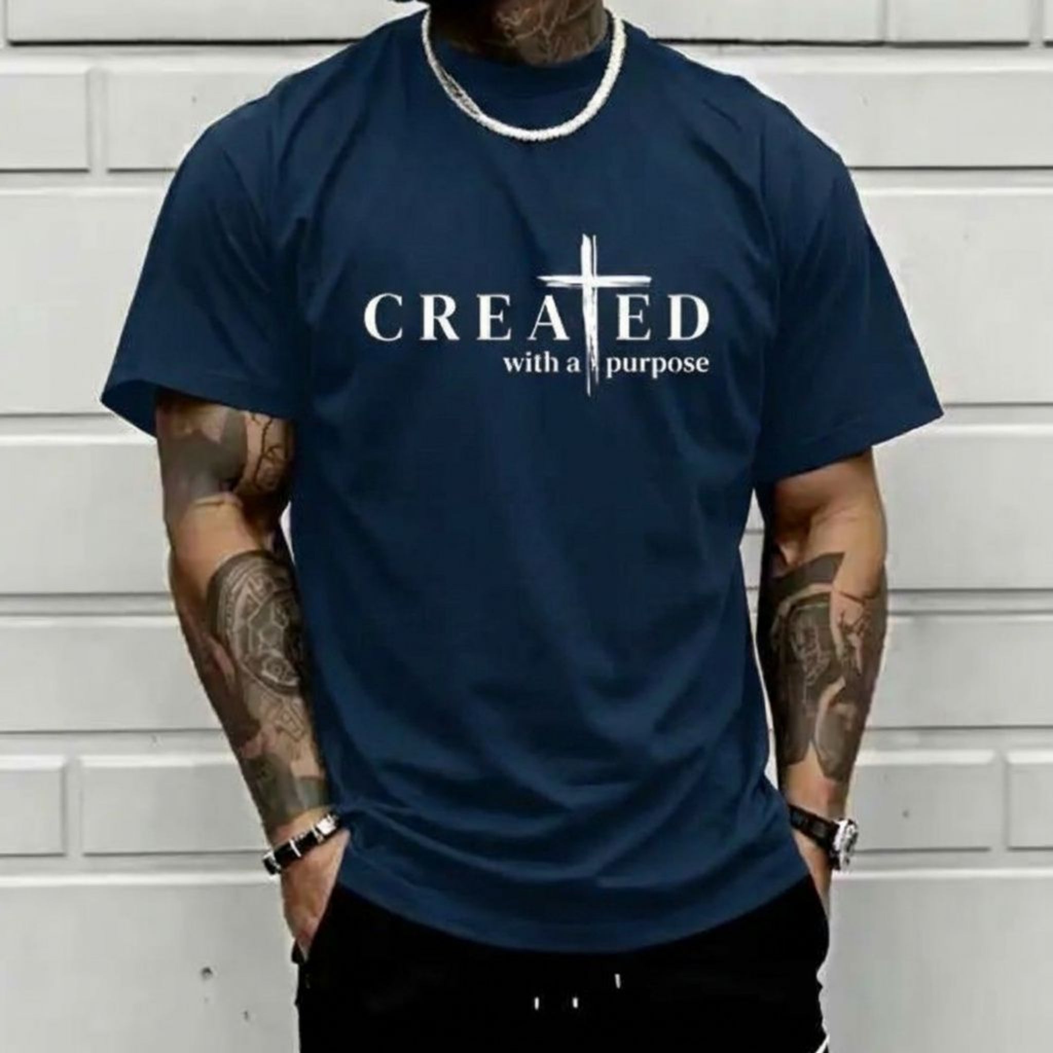 Created With a Purpose T-Shirt, Faith Cross Eph 2:10 Tee