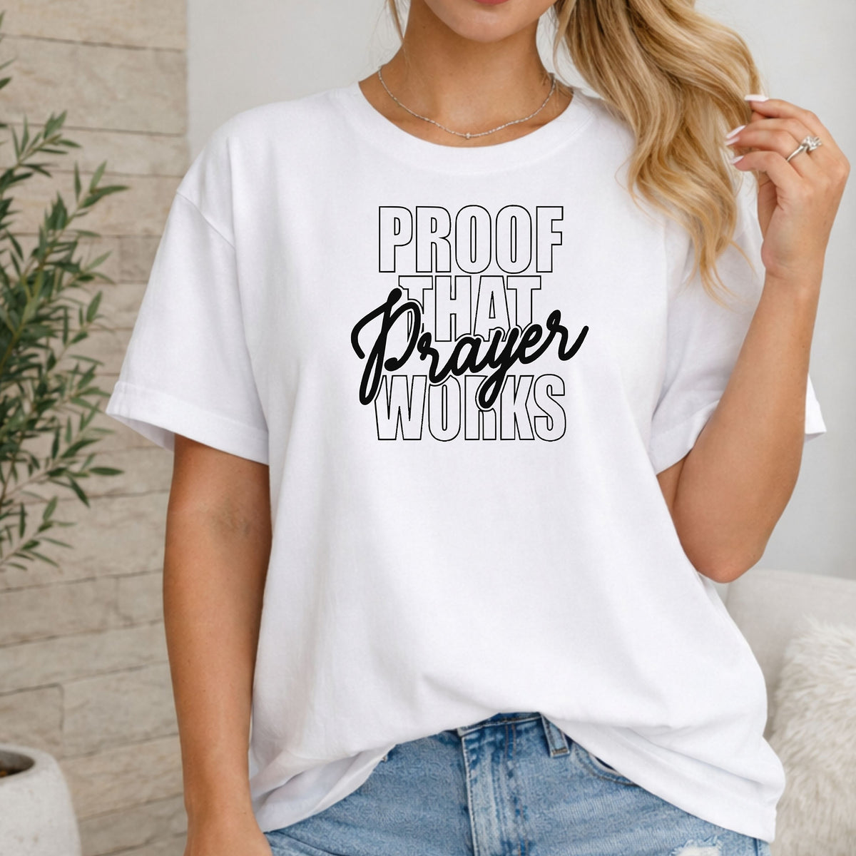 Proof That Prayer Works T-Shirt, Inspirational Faith Graphic Tee