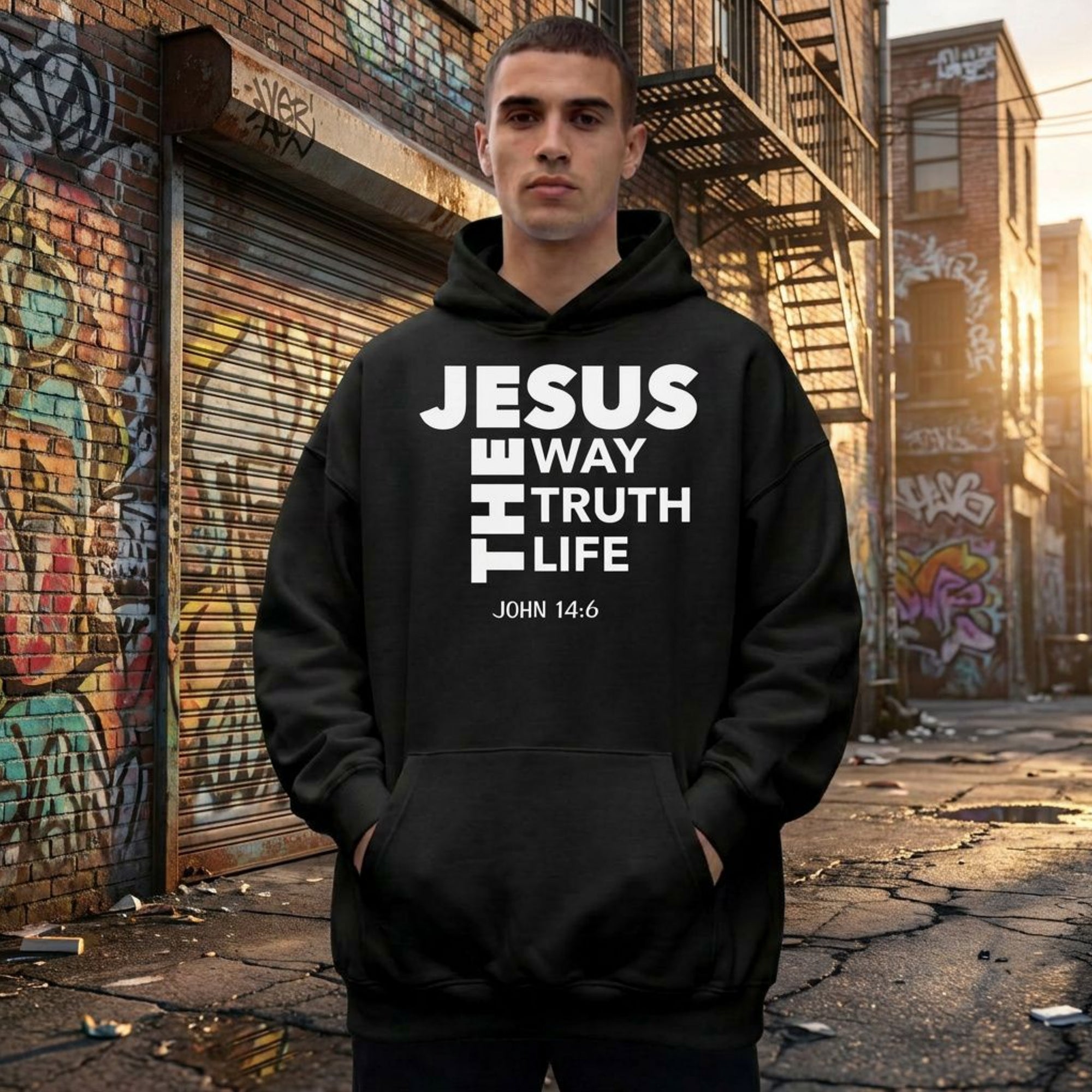 Jesus The Way The Truth The Life Pullover Hoodie, John 14:6 Christian Hoodie