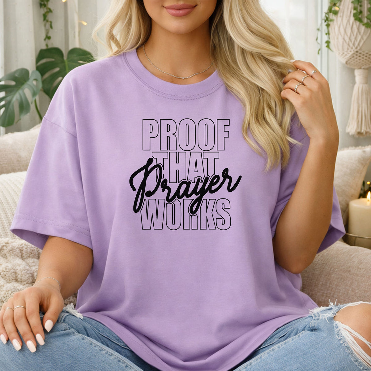 Proof That Prayer Works T-Shirt, Inspirational Faith Graphic Tee