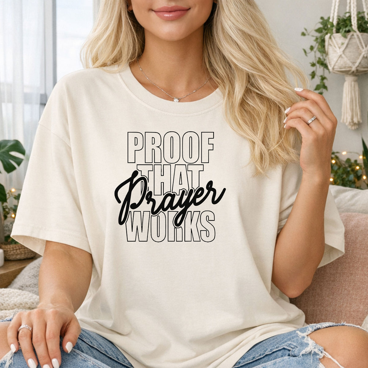 Proof That Prayer Works T-Shirt, Inspirational Faith Graphic Tee