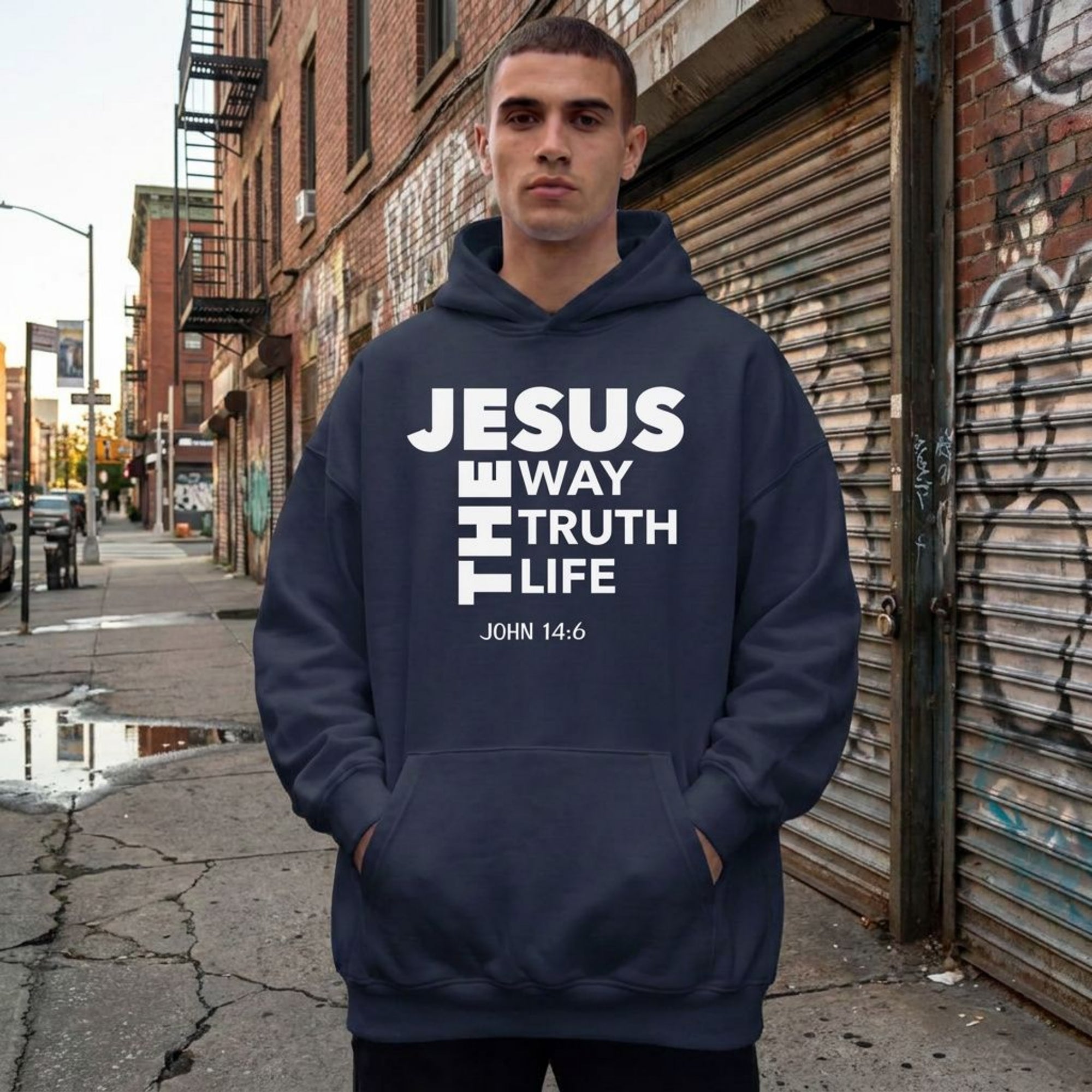 Jesus The Way The Truth The Life Pullover Hoodie, John 14:6 Christian Hoodie