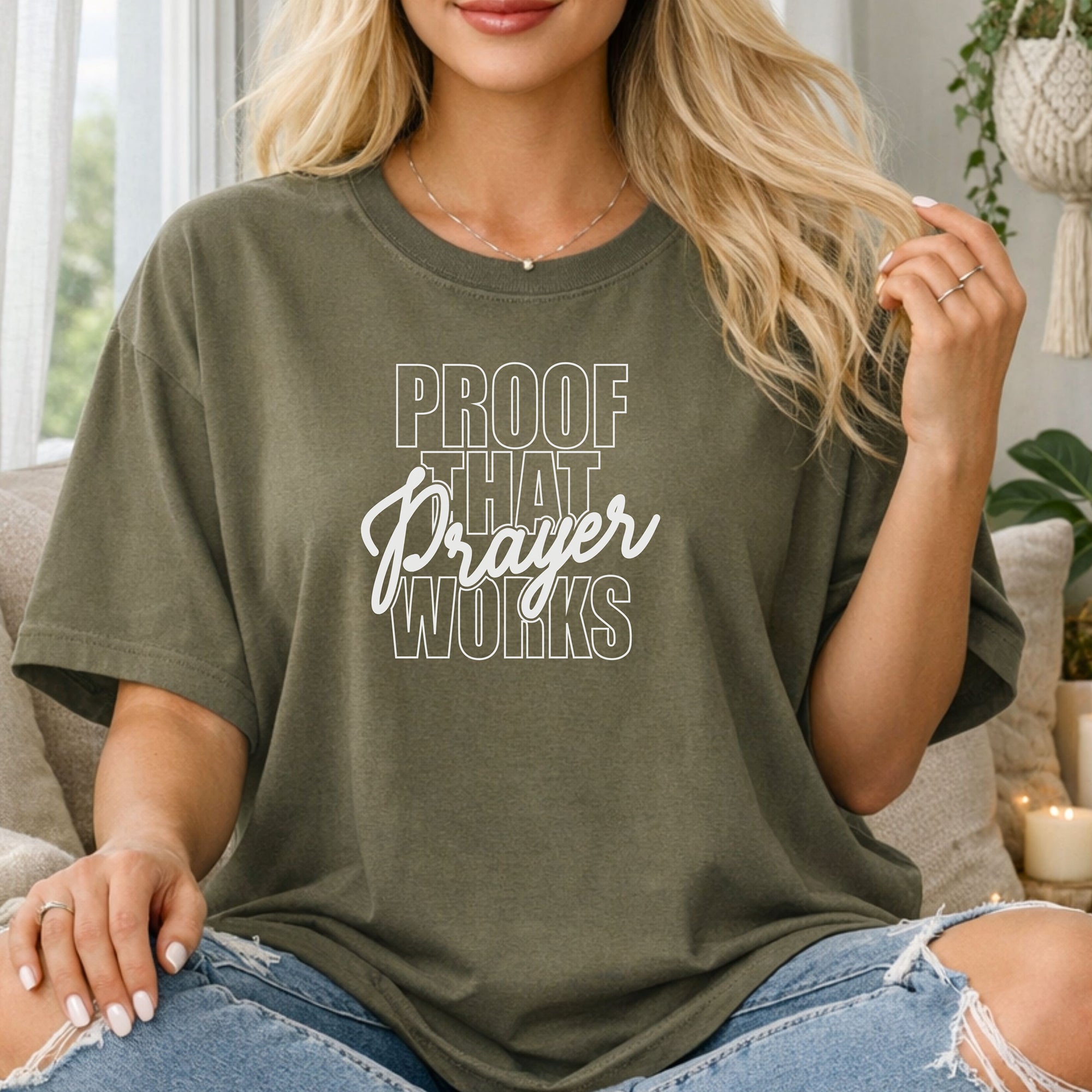 Proof That Prayer Works T-Shirt, Inspirational Faith Graphic Tee