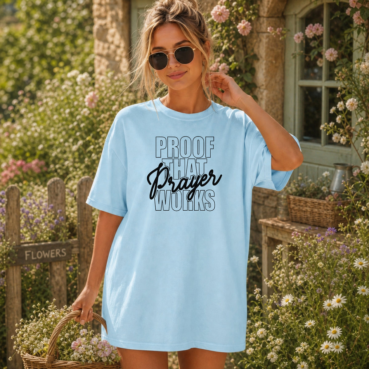 Proof That Prayer Works T-Shirt, Inspirational Faith Graphic Tee