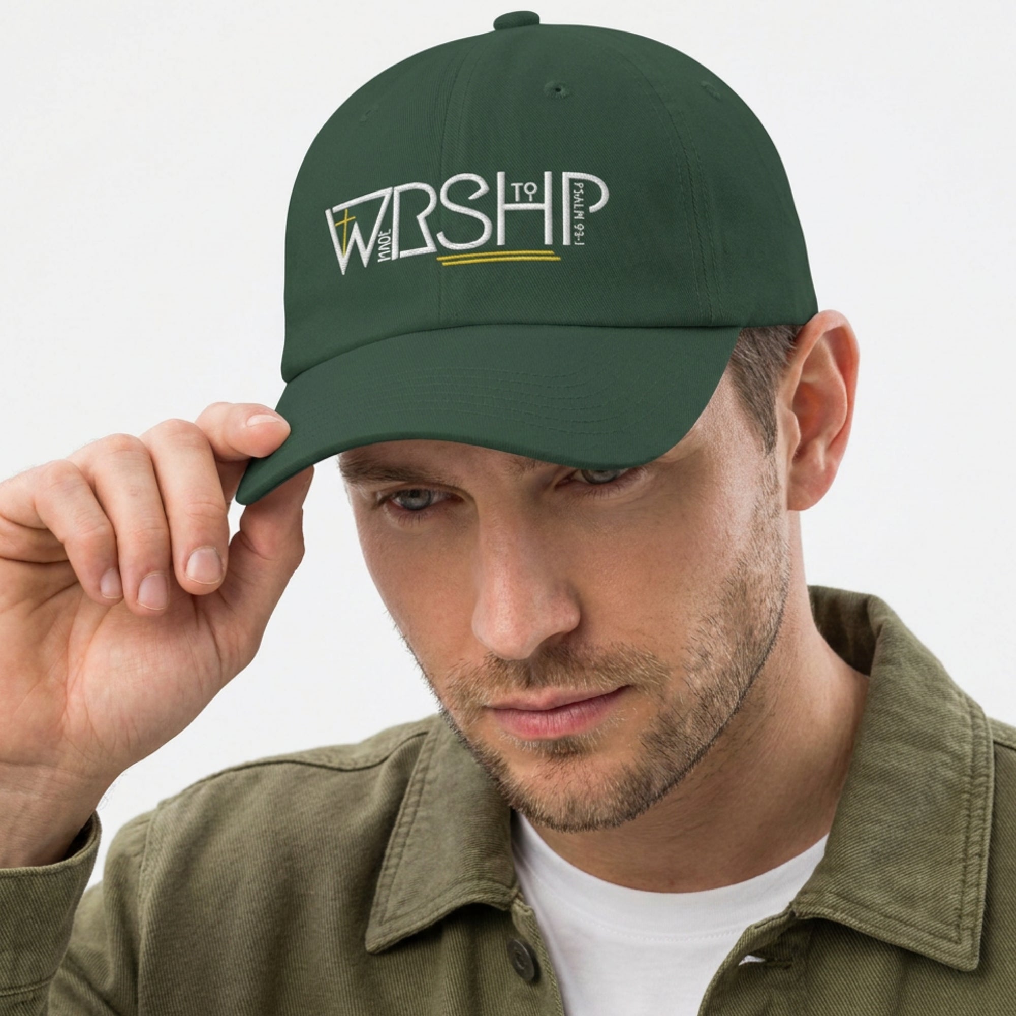 Made to Worship Christian Baseball Cap, Psalm 95:1 Faith Embroidered Hat