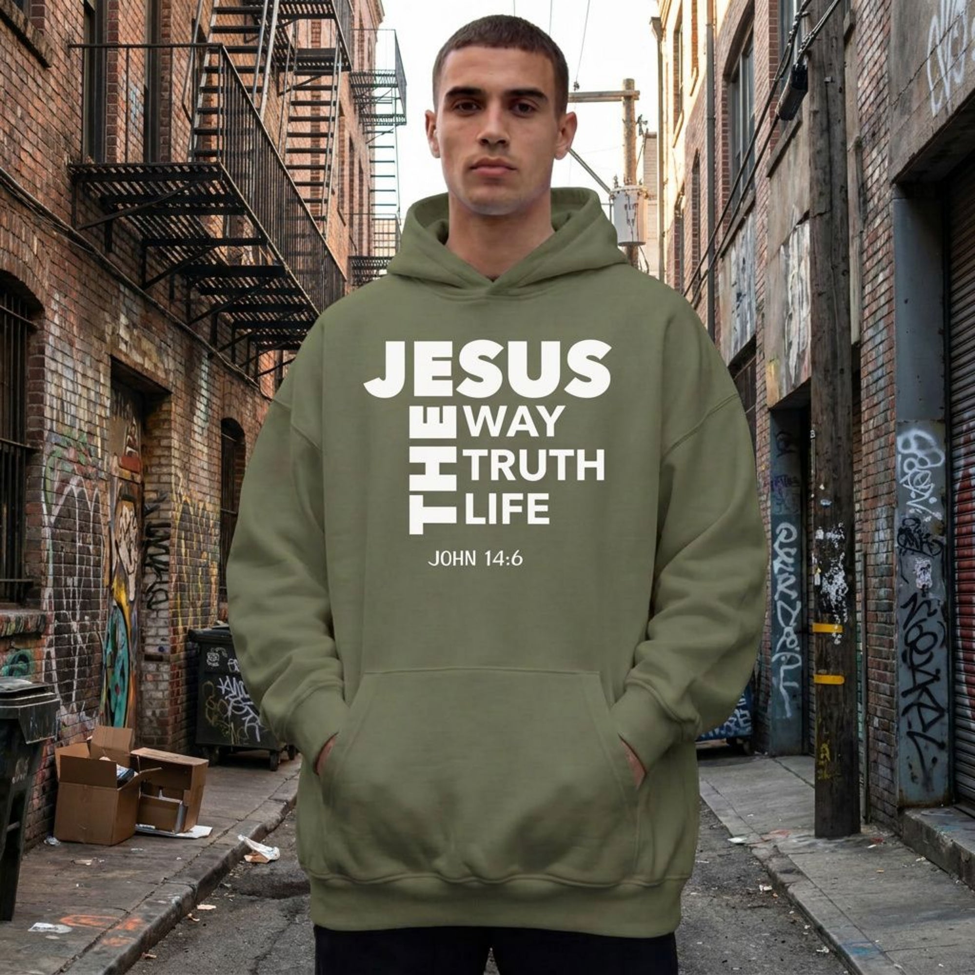 Jesus The Way The Truth The Life Pullover Hoodie, John 14:6 Christian Hoodie