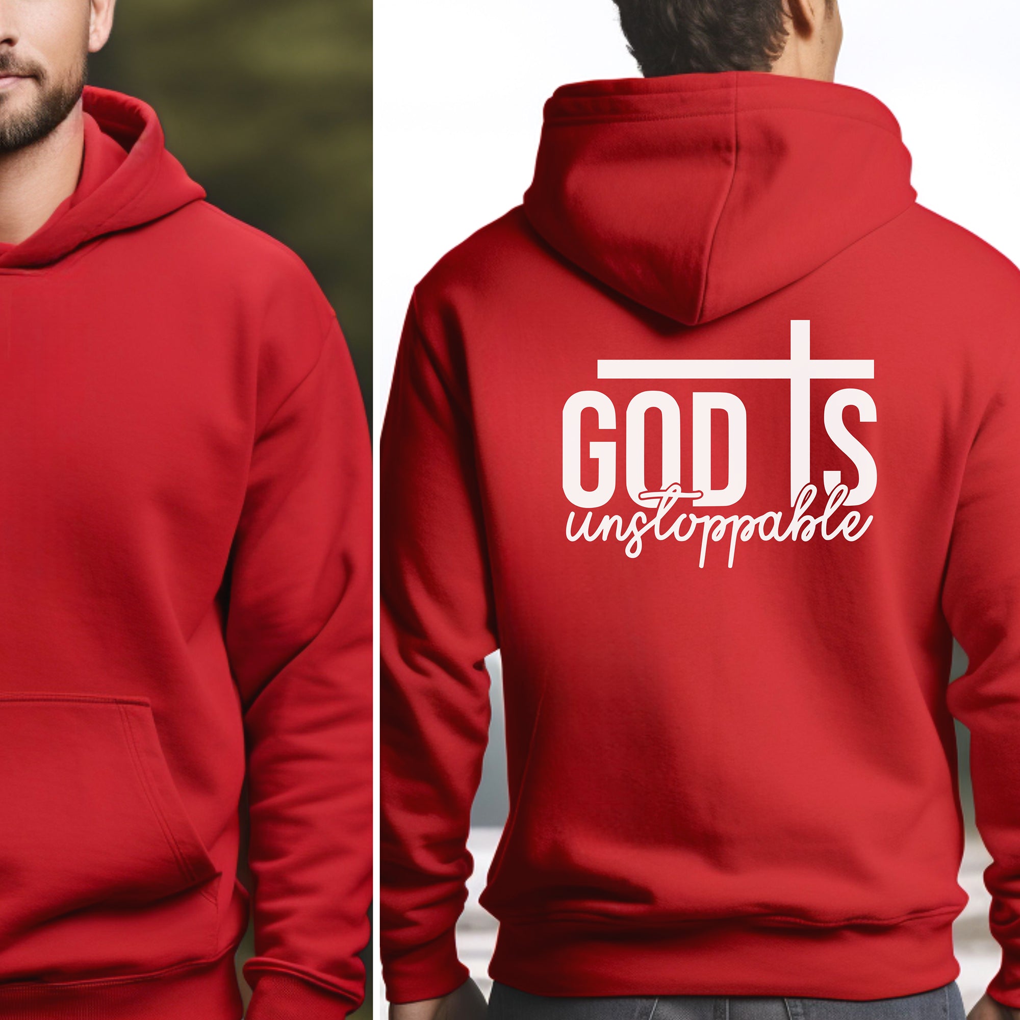 God Is Unstoppable Christian Hoodie, Bold Faith Back Design