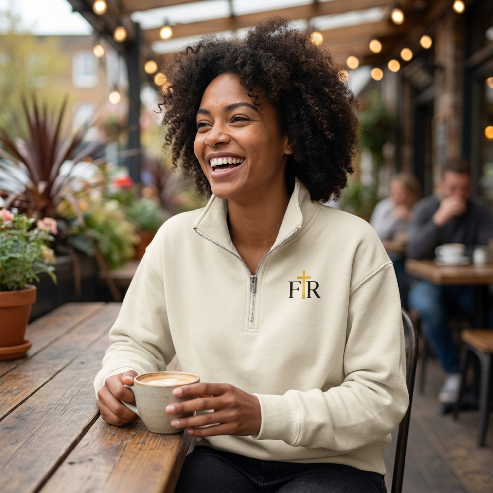Quarter-Zip Drop Shoulder Sweatshirt