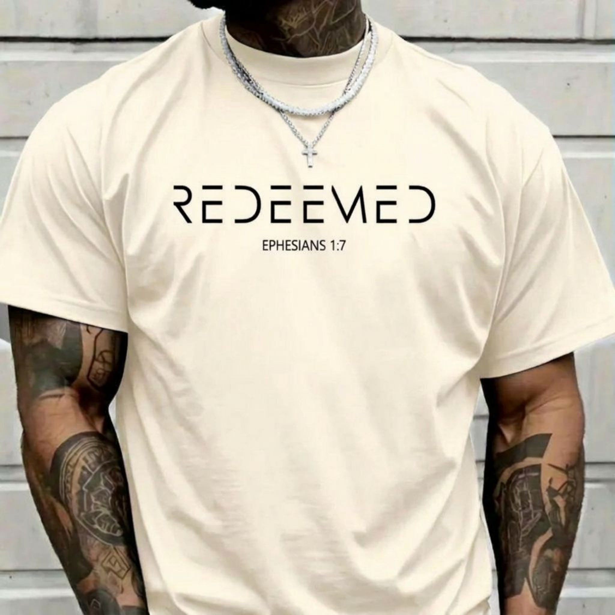 Redeemed Christian T-Shirt, Ephesians 1:7 Faith Graphic Tee