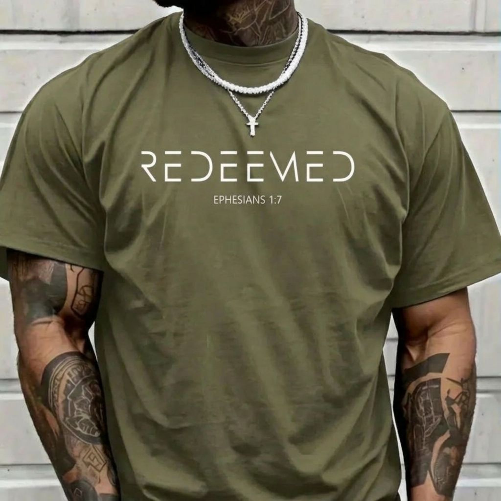 Redeemed Christian T-Shirt, Ephesians 1:7 Faith Graphic Tee