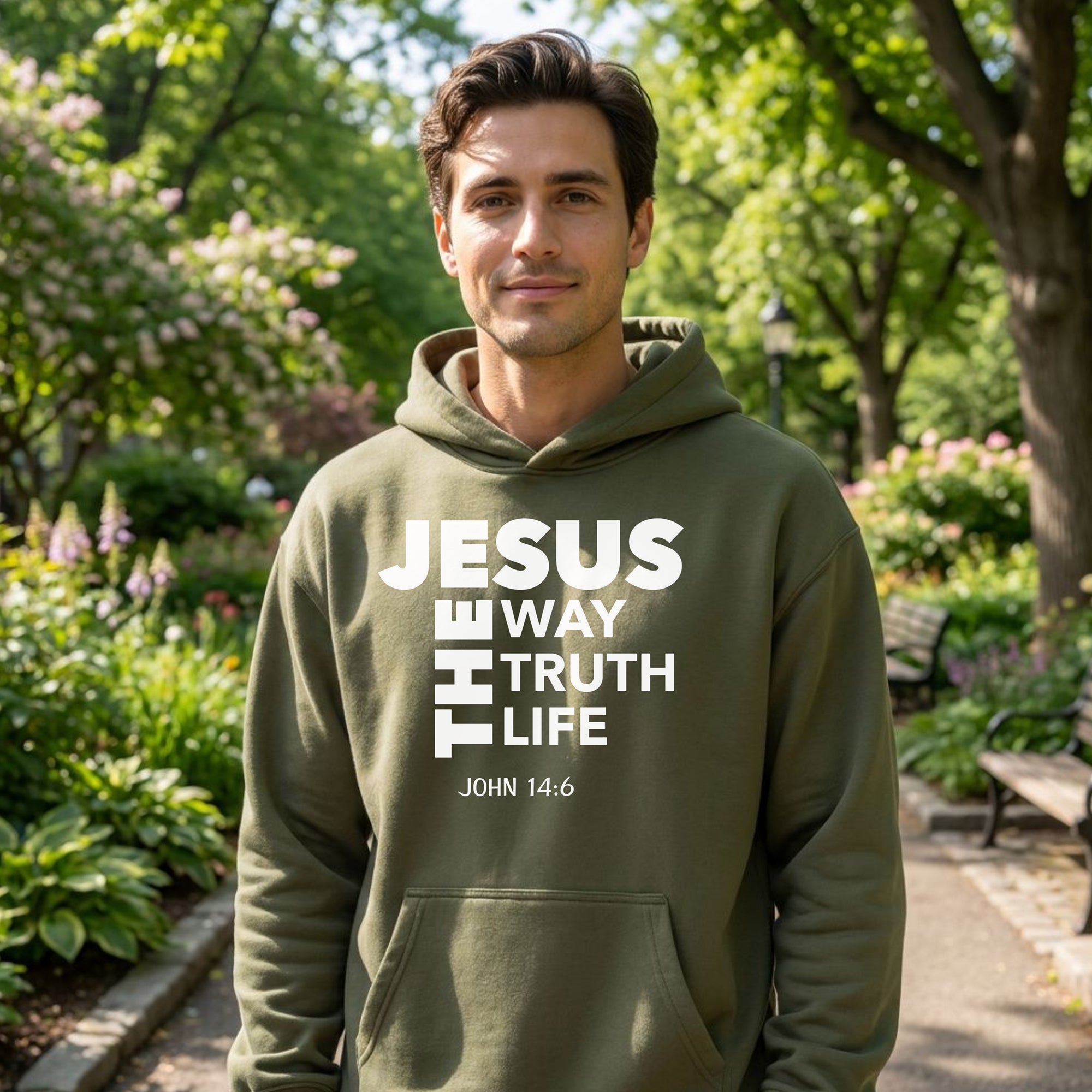 Jesus The Way The Truth The Life Pullover Hoodie, John 14:6 Christian Hoodie