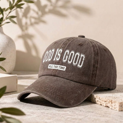 God Is Good All The Time Embroidered Christian Cap