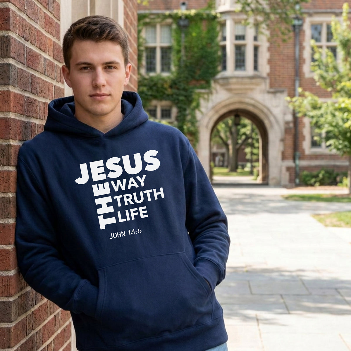 Jesus The Way The Truth The Life Pullover Hoodie, John 14:6 Christian Hoodie