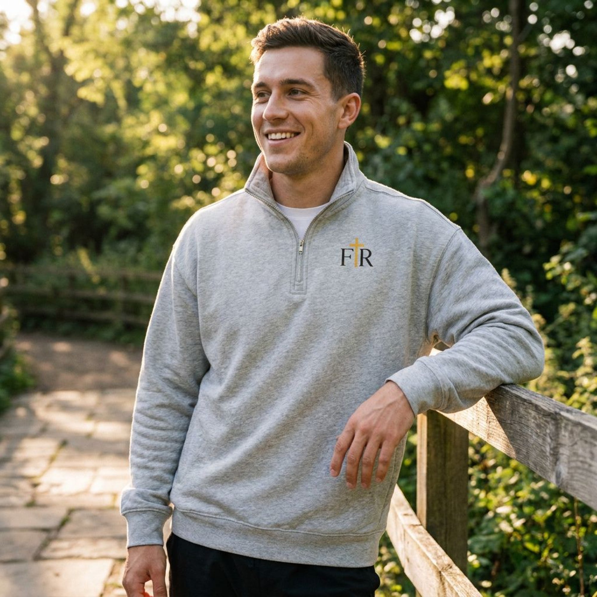 Quarter-Zip Drop Shoulder Sweatshirt