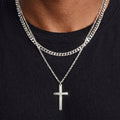 Men's Stainless Steel Layered Cross Necklace