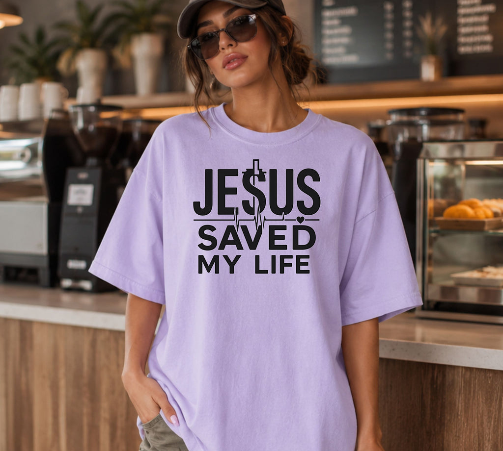 Jesus Saved My Life T-Shirt, Christian Cross Graphic Tee