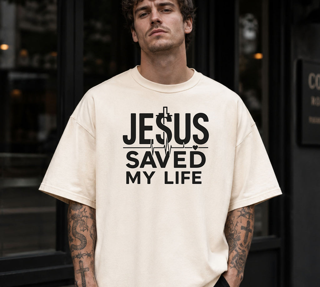 Jesus Saved My Life T-Shirt, Christian Cross Graphic Tee