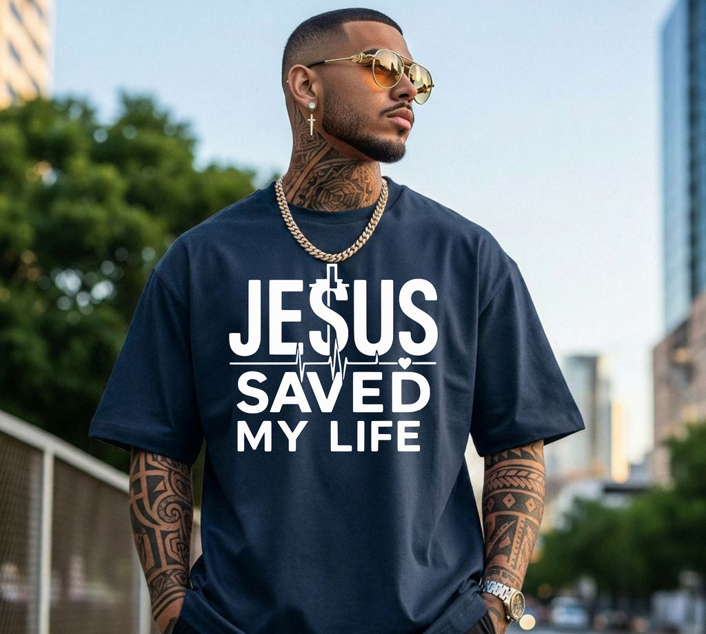 Jesus Saved My Life T-Shirt, Christian Cross Graphic Tee