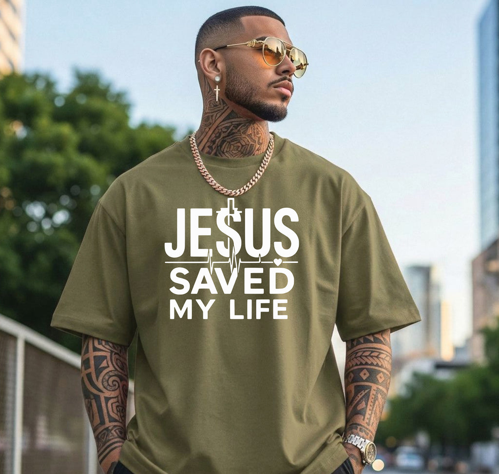 Jesus Saved My Life T-Shirt, Christian Cross Graphic Tee