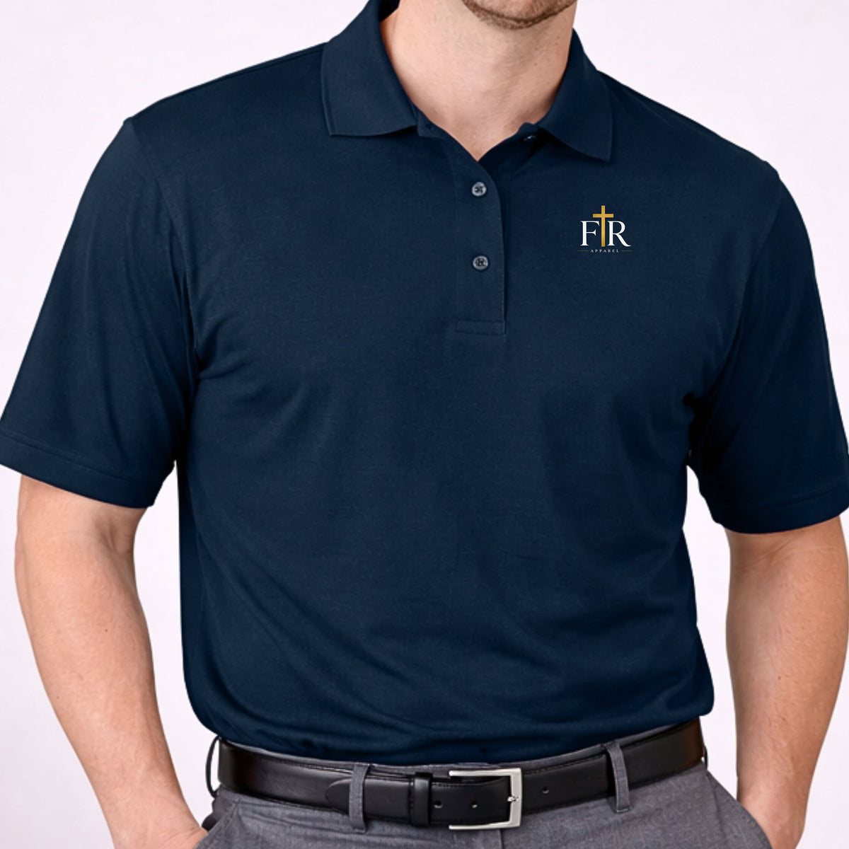 Faith Real Apparel Men’s Embroidered Polo Shirt