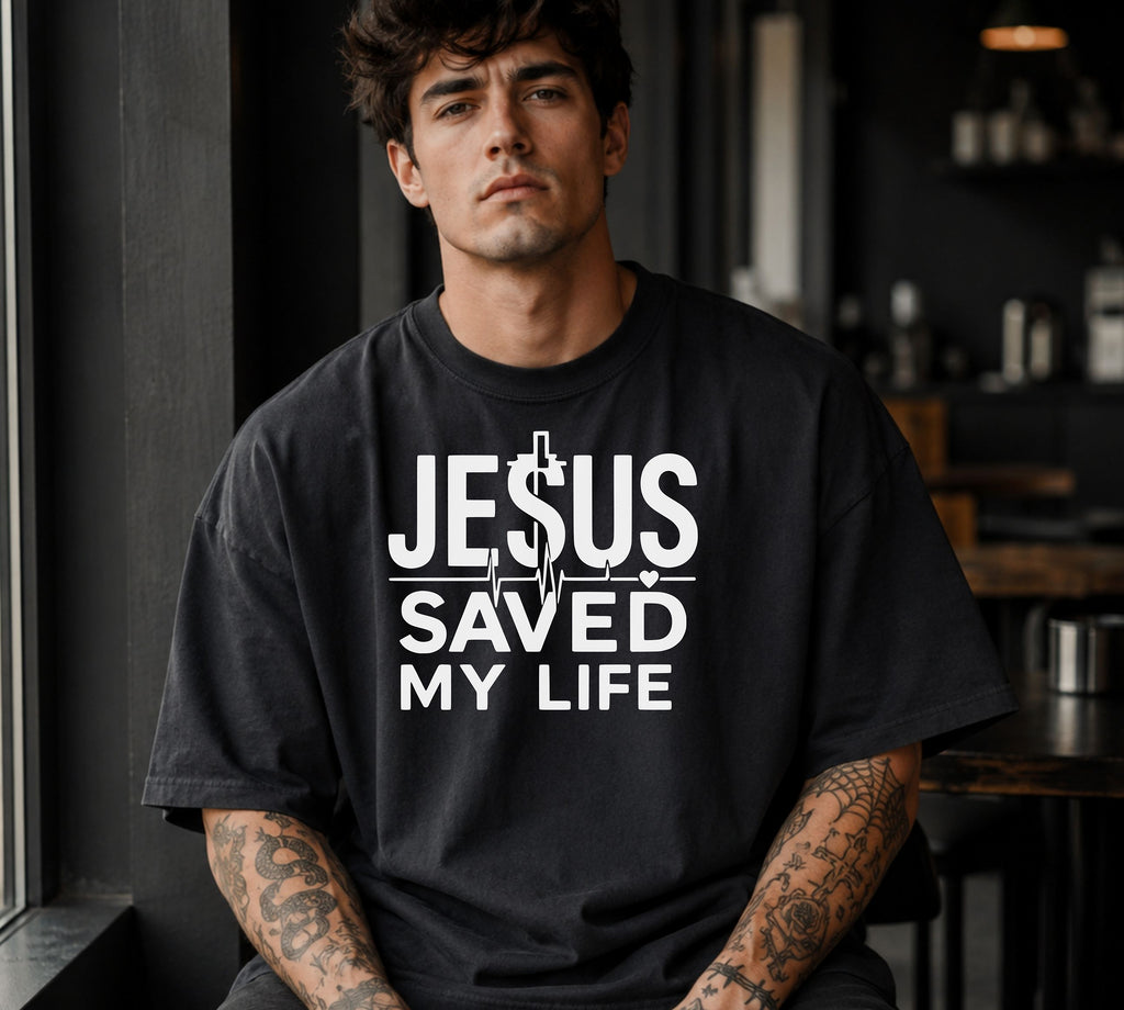 Jesus Saved My Life T-Shirt, Christian Cross Graphic Tee