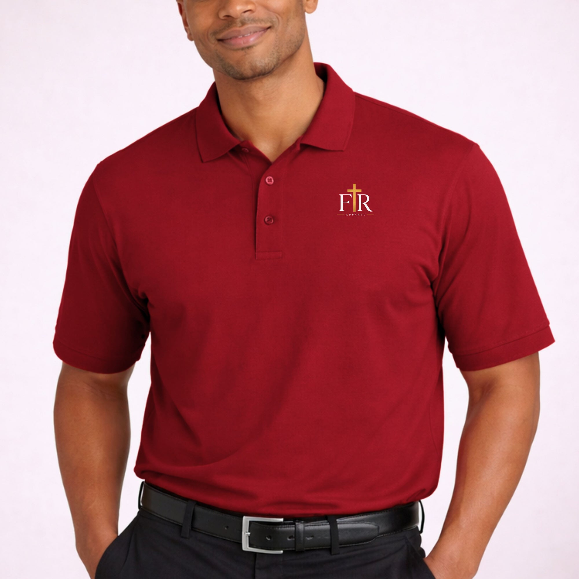 Faith Real Apparel Men’s Embroidered Polo Shirt