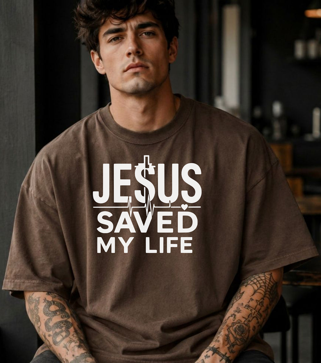 Jesus Saved My Life T-Shirt, Christian Cross Graphic Tee