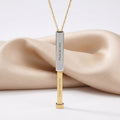 Faith Over Fear Hidden Engraved Message Sliding Blank Bar Necklace