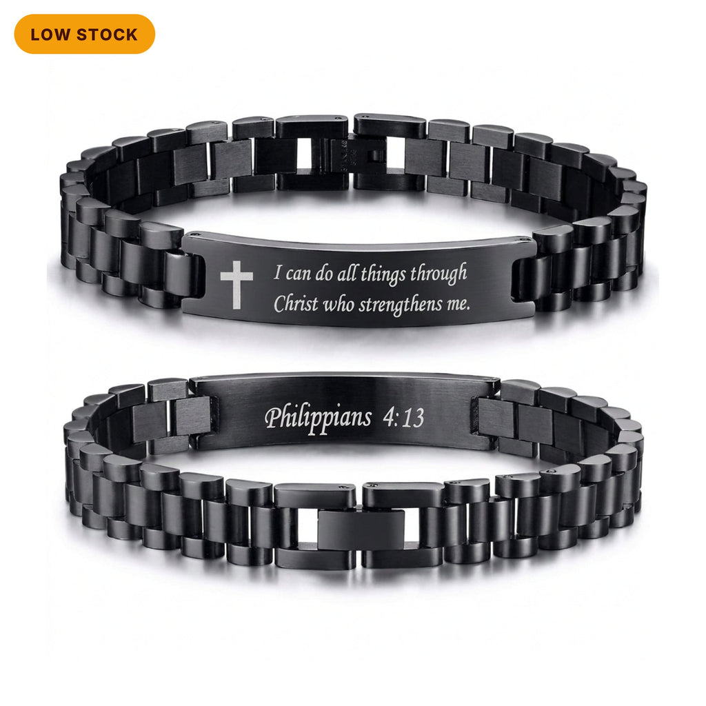 I Can Do All Things Through Christ Stainless Steel Bracelet, Philippians 4:13