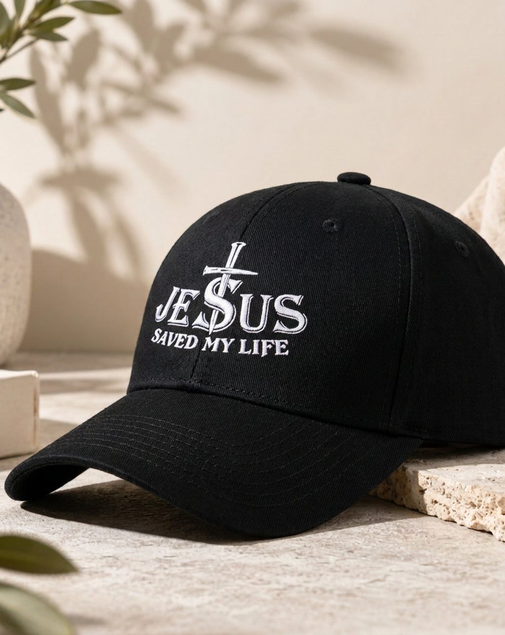 Jesus Saved My Life Cap, Inspirational Frame Cap