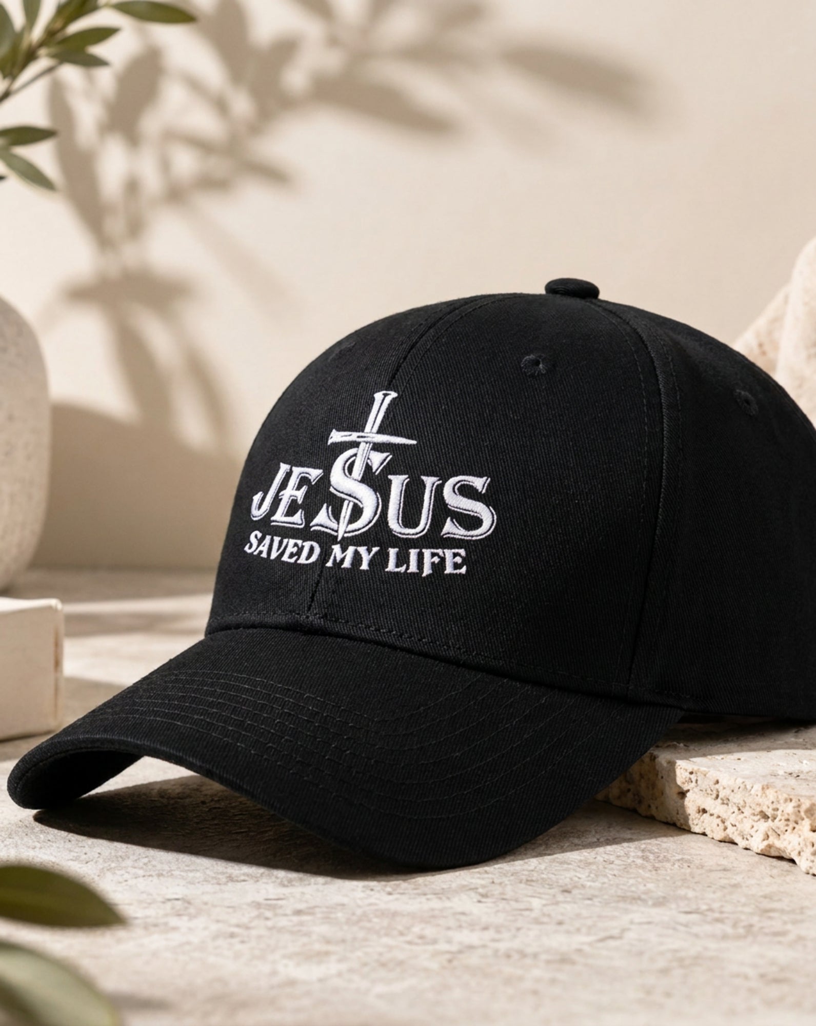 Jesus Saved My Life Cap, Inspirational Frame Cap
