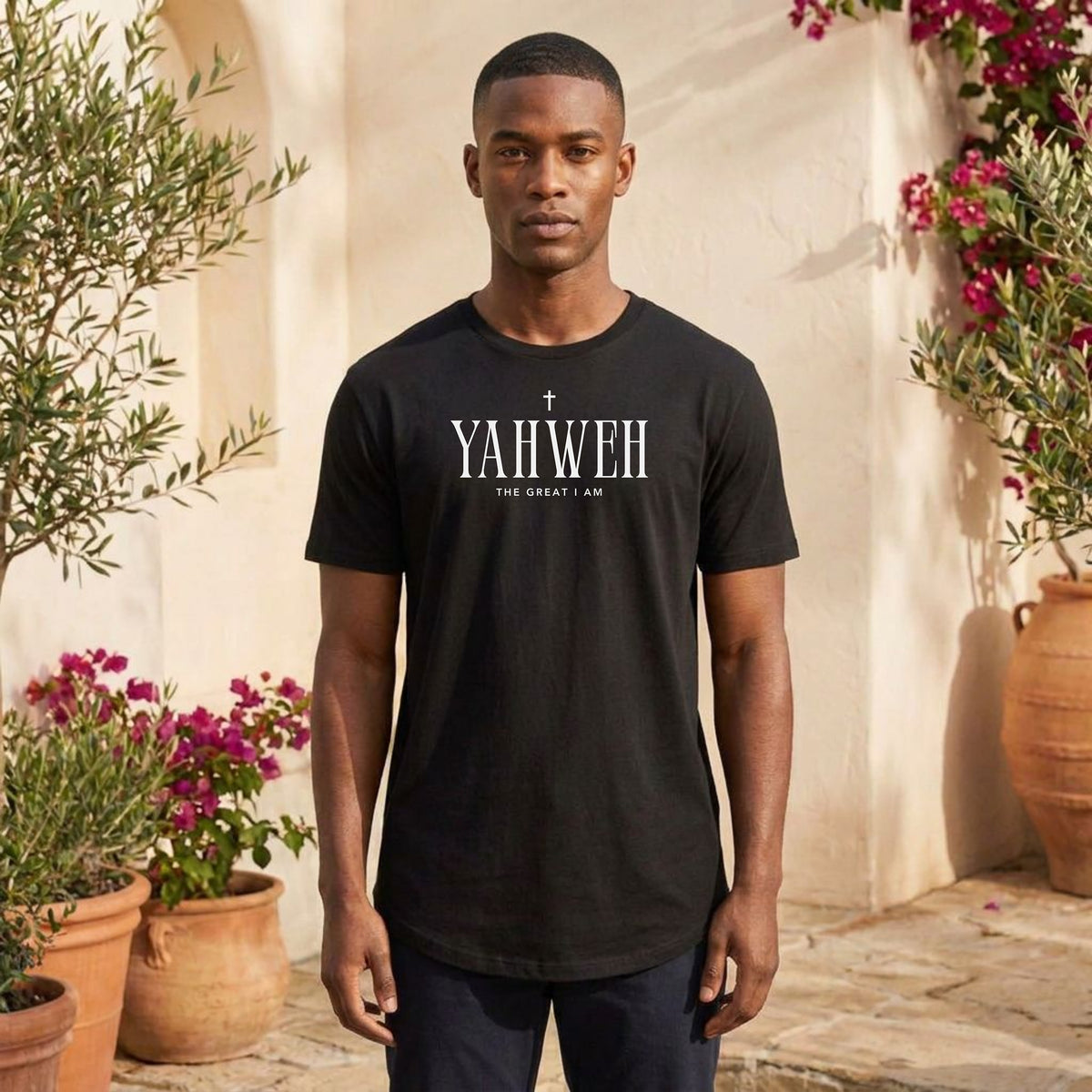 Yahweh The Great I Am Christian Curved Hem T-Shirt