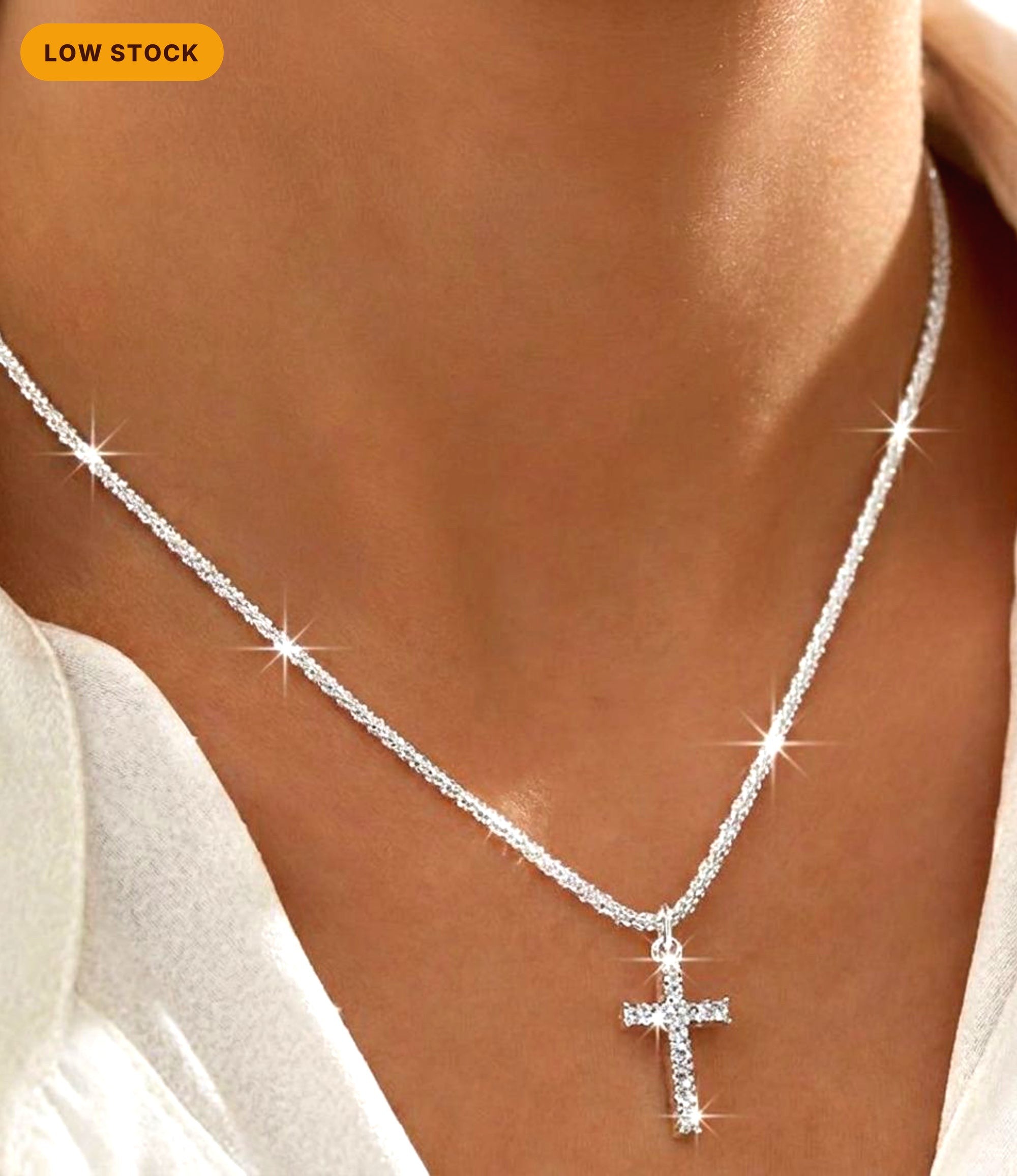 925 Sterling Silver Cross Necklace, Dainty Cross Pendant