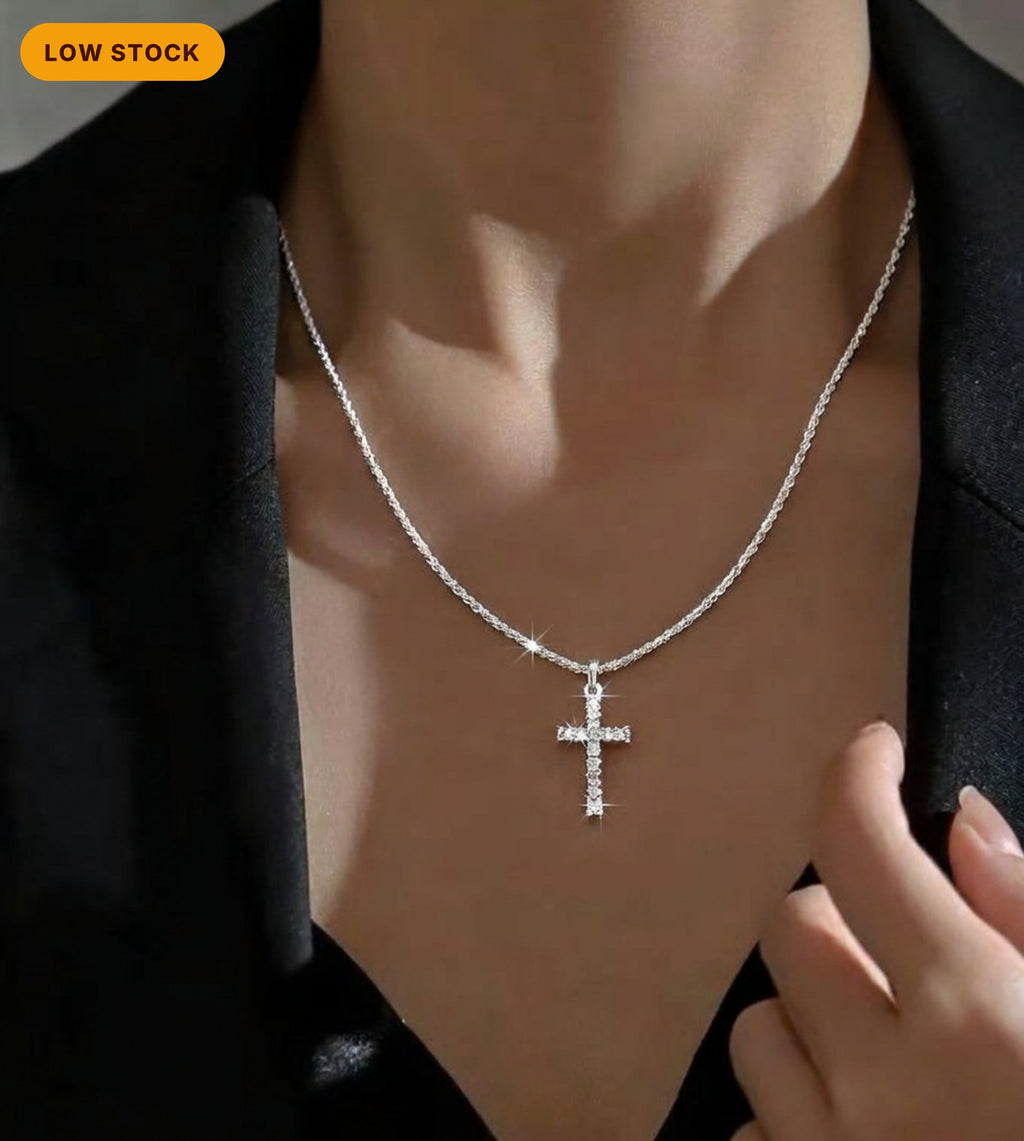 925 Sterling Silver Cross Necklace, Dainty Cross Pendant