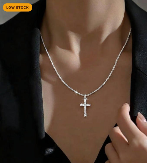 925 Sterling Silver Cross Necklace, Dainty Cross Pendant