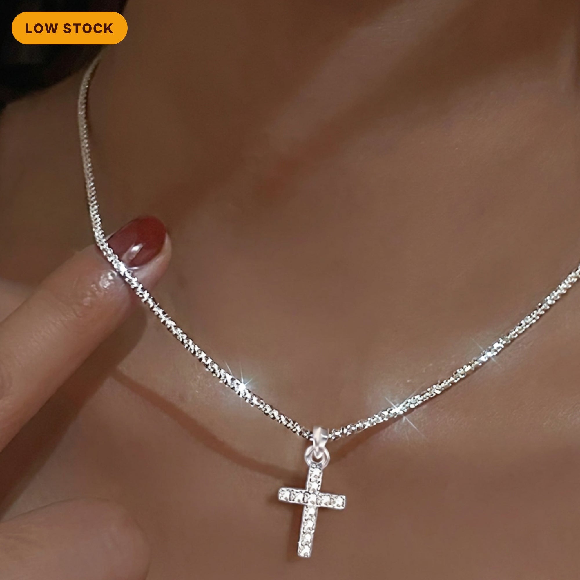 925 Sterling Silver Cross Necklace, Dainty Cross Pendant